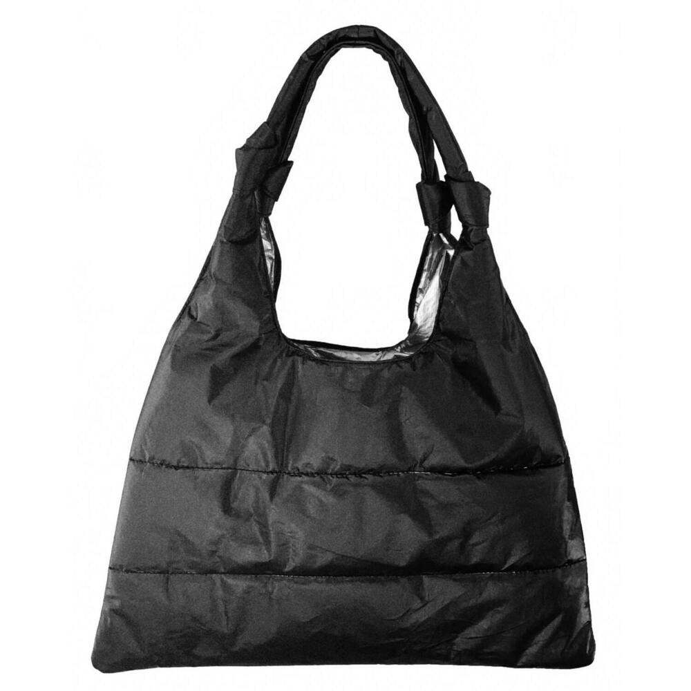 NEW HI LOVE TRAVEL women's love me knot puffer purse tote in black